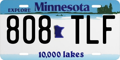 MN license plate 808TLF