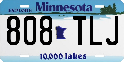 MN license plate 808TLJ