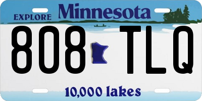 MN license plate 808TLQ