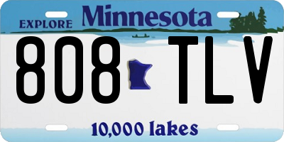 MN license plate 808TLV