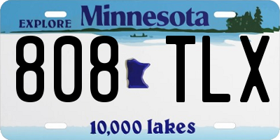 MN license plate 808TLX