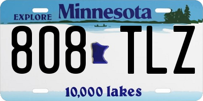 MN license plate 808TLZ