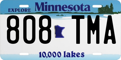 MN license plate 808TMA
