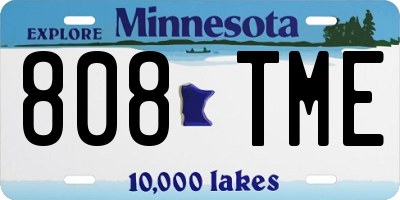 MN license plate 808TME
