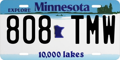 MN license plate 808TMW