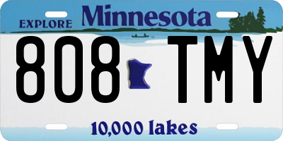 MN license plate 808TMY