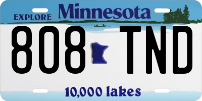 MN license plate 808TND