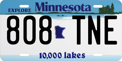MN license plate 808TNE
