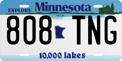 MN license plate 808TNG