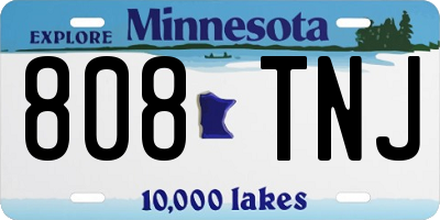 MN license plate 808TNJ