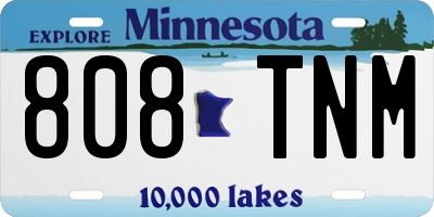 MN license plate 808TNM