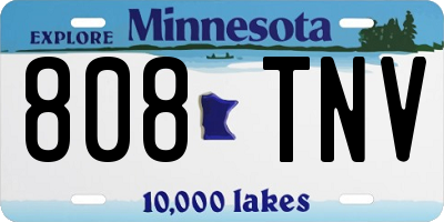 MN license plate 808TNV