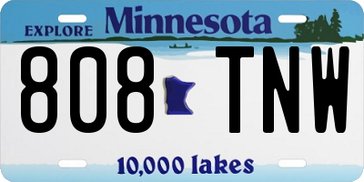 MN license plate 808TNW