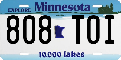 MN license plate 808TOI