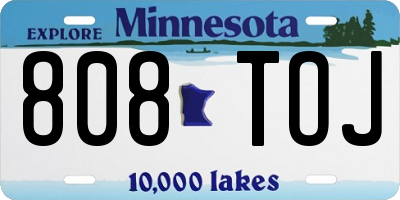 MN license plate 808TOJ