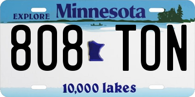 MN license plate 808TON