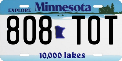 MN license plate 808TOT