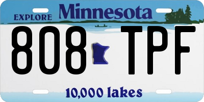 MN license plate 808TPF