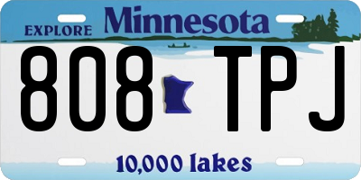 MN license plate 808TPJ
