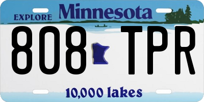 MN license plate 808TPR