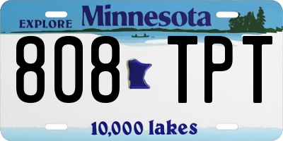 MN license plate 808TPT
