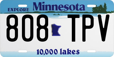 MN license plate 808TPV