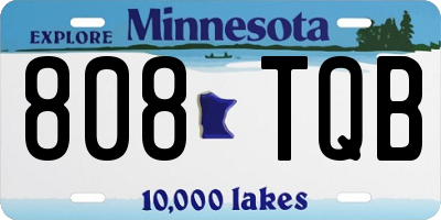 MN license plate 808TQB
