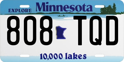 MN license plate 808TQD