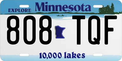 MN license plate 808TQF