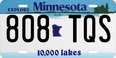 MN license plate 808TQS