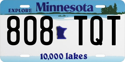 MN license plate 808TQT