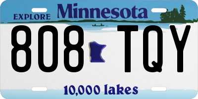 MN license plate 808TQY