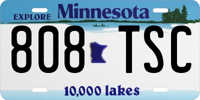 MN license plate 808TSC