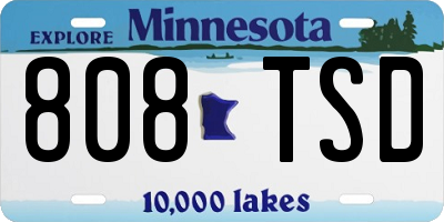 MN license plate 808TSD