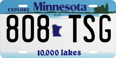 MN license plate 808TSG