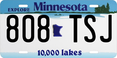 MN license plate 808TSJ