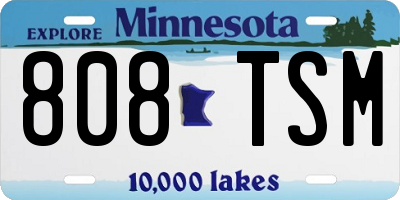 MN license plate 808TSM