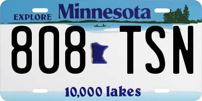 MN license plate 808TSN