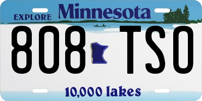 MN license plate 808TSO