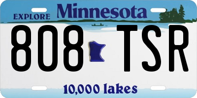 MN license plate 808TSR