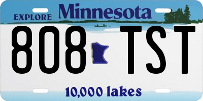 MN license plate 808TST