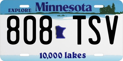 MN license plate 808TSV