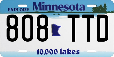 MN license plate 808TTD