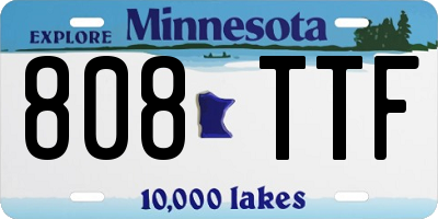 MN license plate 808TTF