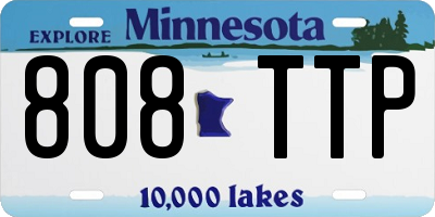 MN license plate 808TTP