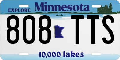 MN license plate 808TTS