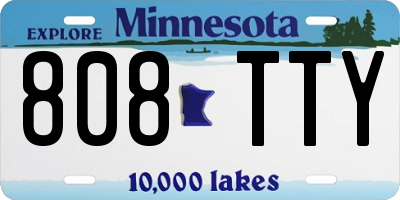 MN license plate 808TTY