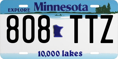 MN license plate 808TTZ