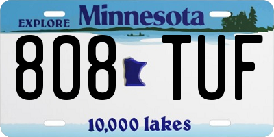 MN license plate 808TUF