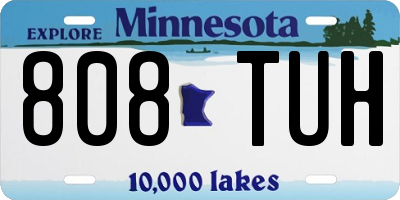 MN license plate 808TUH